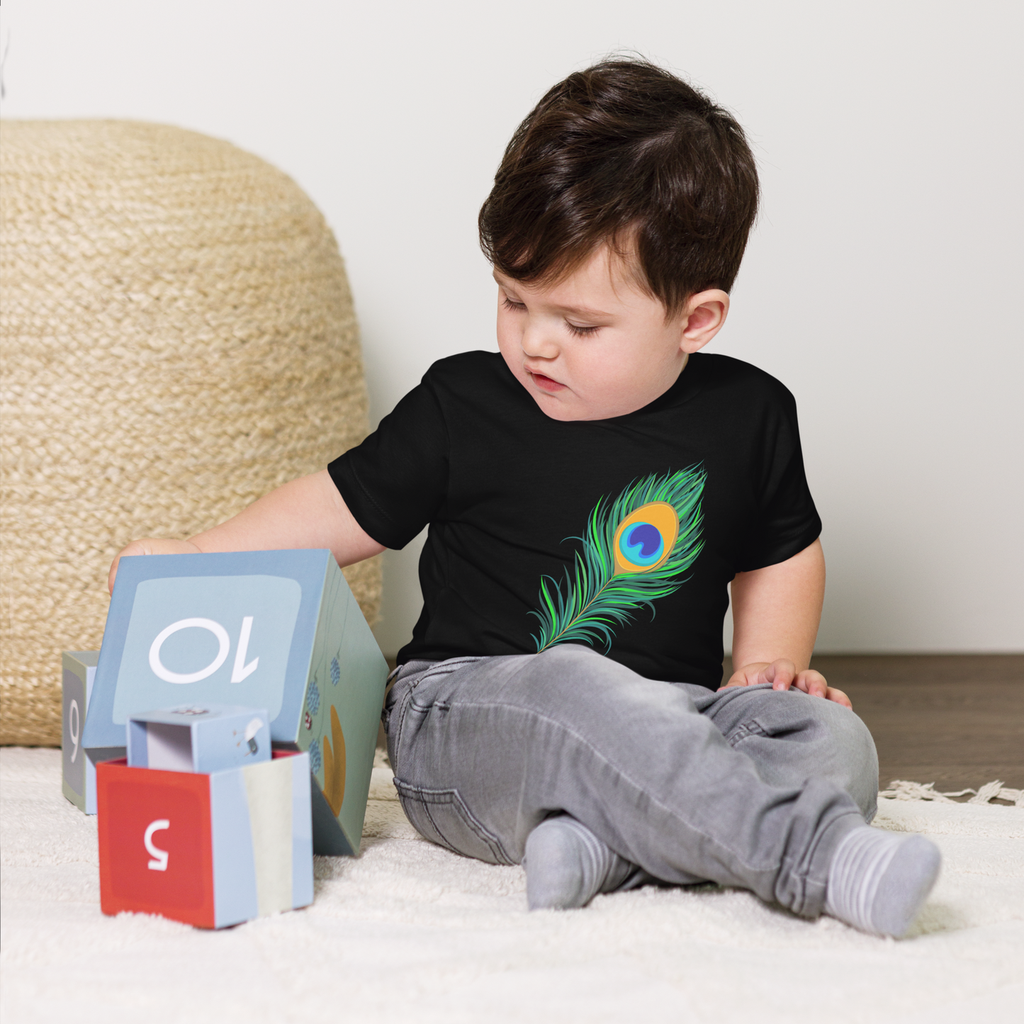 Krishna Peacock Feather T-Shirt β Cute & Festive Wear
