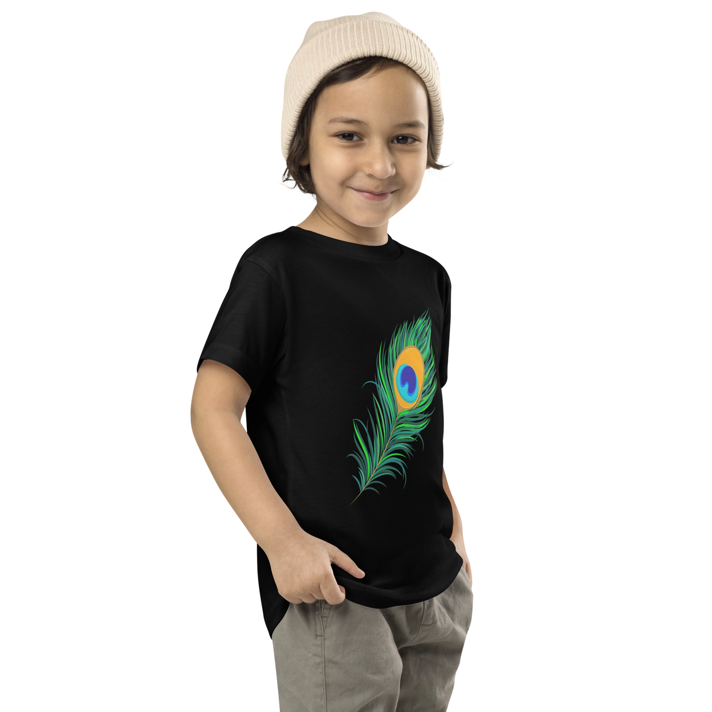Krishna Peacock Feather T-Shirt β Cute & Festive Wear