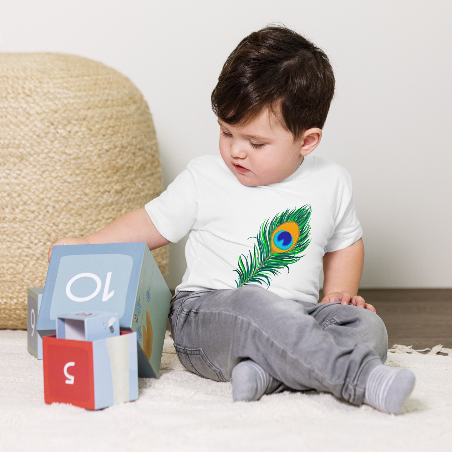Krishna Peacock Feather T-Shirt β Cute & Festive Wear