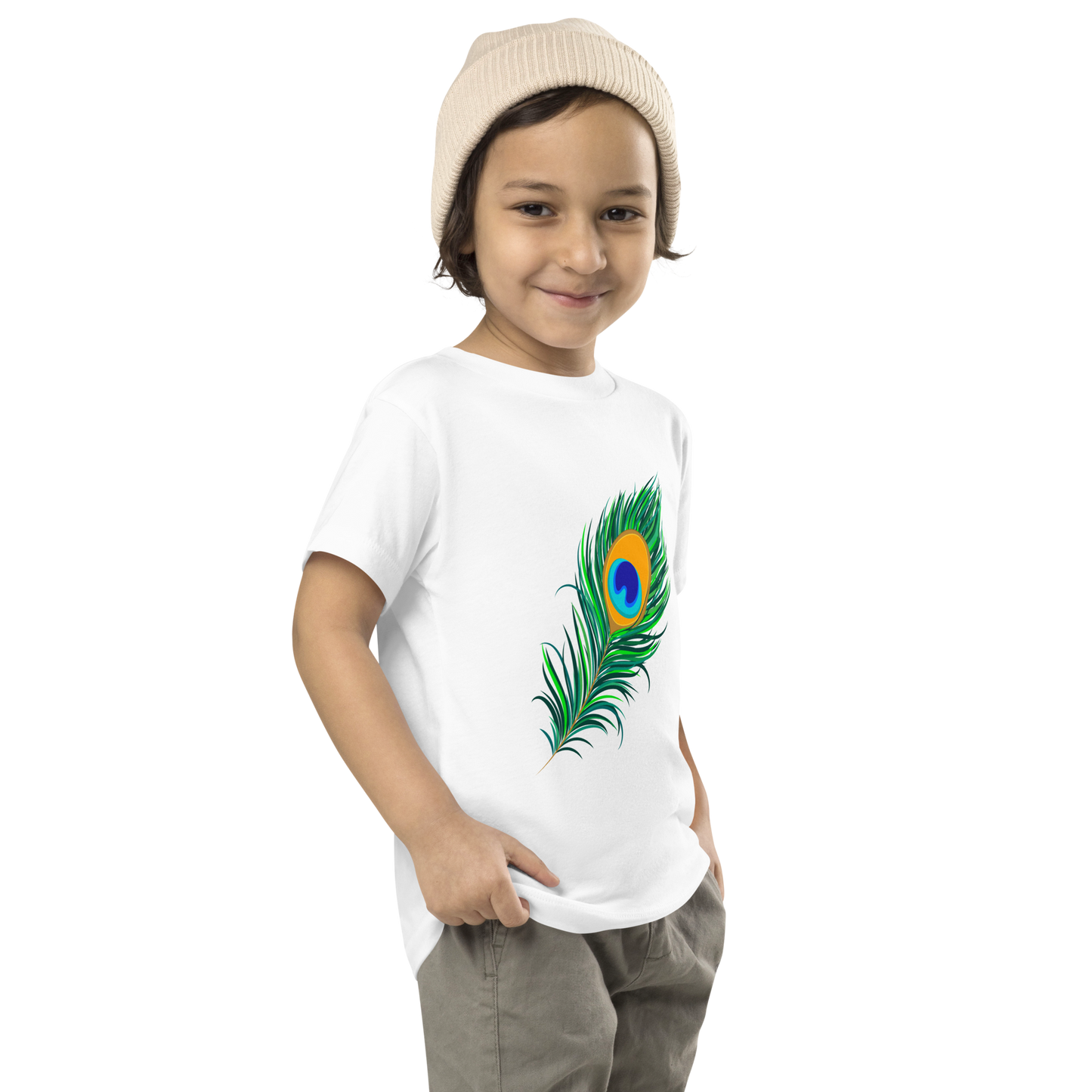 Krishna Peacock Feather T-Shirt β Cute & Festive Wear